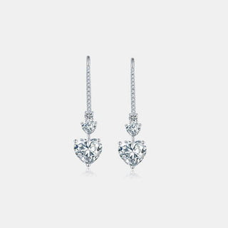 Shop 5.44 Carat 925 Sterling Silver Moissanite Heart Drop Earrings Now On Klozey Store - Trendy U.S. Premium Women Apparel & Accessories And Be Up-To-Fashion!