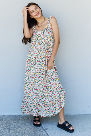 Shop Doublju In The Garden Ruffle Floral Maxi Dress in Natural Rose Now On Klozey Store - Trendy U.S. Premium Women Apparel & Accessories And Be Up-To-Fashion!