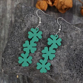 Shop Lucky Clover Wooden Dangle Earrings Now On Klozey Store - U.S. Fashion And Be Up-To-Fashion!