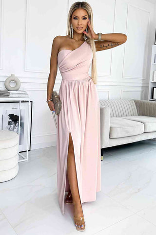 Shop One-Shoulder Slit Maxi Dress Now On Klozey Store - U.S. Fashion And Be Up-To-Fashion!