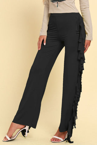 Shop Fringe Trim Wide Leg Pants Now On Klozey Store - U.S. Fashion And Be Up-To-Fashion!