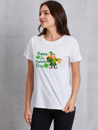 Shop HAPPY ST. PATRICK'S DAY Round Neck T-Shirt Now On Klozey Store - U.S. Fashion And Be Up-To-Fashion!