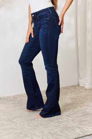 Shop Kancan Full Size Mid Rise Flare Jeans Now On Klozey Store - Trendy U.S. Premium Women Apparel & Accessories And Be Up-To-Fashion!