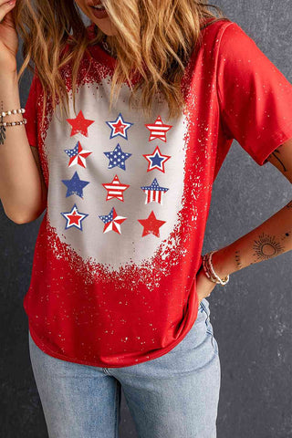 Shop Star and Stripe Graphic Short Sleeve Tee Now On Klozey Store - Trendy U.S. Premium Women Apparel & Accessories And Be Up-To-Fashion!