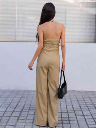 Shop Strapless Tie Waist Jumpsuit Now On Klozey Store - Trendy U.S. Premium Women Apparel & Accessories And Be Up-To-Fashion!