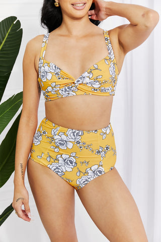 Shop Marina West Swim Take A Dip Twist High-Rise Bikini in Mustard Now On Klozey Store - Trendy U.S. Premium Women Apparel & Accessories And Be Up-To-Fashion!