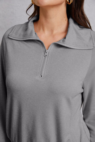 Shop Half Zip Collared Neck Sweatshirt and Pants Set Now On Klozey Store - Trendy U.S. Premium Women Apparel & Accessories And Be Up-To-Fashion!
