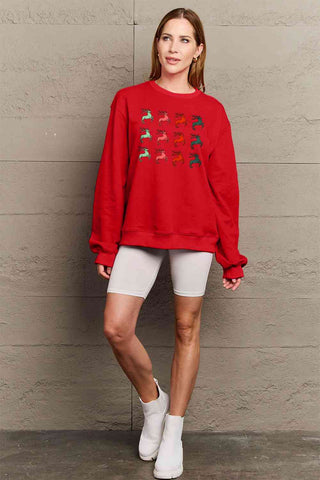 Shop Simply Love Full Size Graphic Long Sleeve Sweatshirt Now On Klozey Store - Trendy U.S. Premium Women Apparel & Accessories And Be Up-To-Fashion!