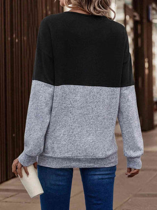 Shop Two-Tone Crisscross Detail Sweatshirt Now On Klozey Store - U.S. Fashion And Be Up-To-Fashion!