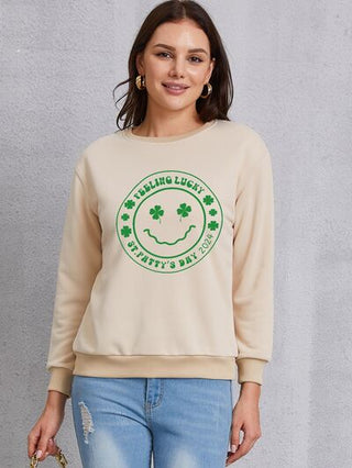 Shop FEELING LUCKY ST. PATRICK'S DAY 2024 Round Neck Sweatshirt Now On Klozey Store - Trendy U.S. Premium Women Apparel & Accessories And Be Up-To-Fashion!