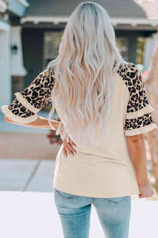Shop HAPPY EASTER Leopard Graphic Layered Sleeve T-Shirt Now On Klozey Store - Trendy U.S. Premium Women Apparel & Accessories And Be Up-To-Fashion!