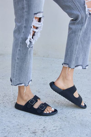 Shop Forever Link Double Buckle Open Toe Sandals Now On Klozey Store - Trendy U.S. Premium Women Apparel & Accessories And Be Up-To-Fashion!