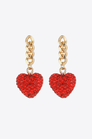 Shop Rhinestone Heart Chain Drop Earrings Now On Klozey Store - Trendy U.S. Premium Women Apparel & Accessories And Be Up-To-Fashion!