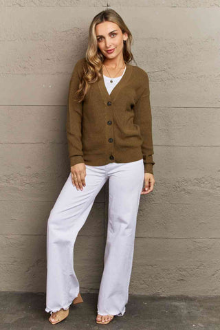 Shop Zenana Kiss Me Tonight Full Size Button Down Cardigan in Olive Now On Klozey Store - Trendy U.S. Premium Women Apparel & Accessories And Be Up-To-Fashion!