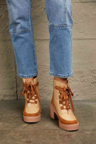 Shop East Lion Corp Lace Up Lug Booties Now On Klozey Store - Trendy U.S. Premium Women Apparel & Accessories And Be Up-To-Fashion!