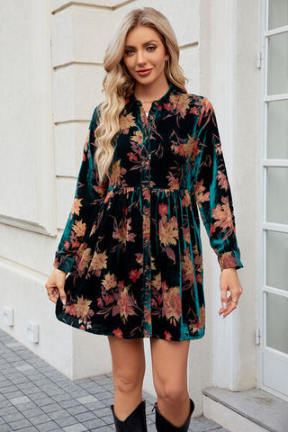 Shop Floral Button Up Collared Neck Shirt Dress Now On Klozey Store - Trendy U.S. Premium Women Apparel & Accessories And Be Up-To-Fashion!