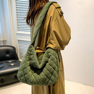 Shop Corduroy Medium Shoulder Bag Now On Klozey Store - Trendy U.S. Premium Women Apparel & Accessories And Be Up-To-Fashion!