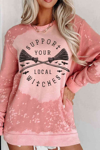 Shop SUPPORT YOUR LOCAL WITCHES Graphic Sweatshirt Now On Klozey Store - Trendy U.S. Premium Women Apparel & Accessories And Be Up-To-Fashion!