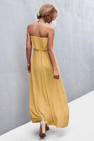 Shop Strapless Split Maxi Dress Now On Klozey Store - Trendy U.S. Premium Women Apparel & Accessories And Be Up-To-Fashion!