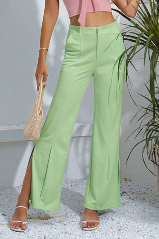 Shop Slit High-Rise Flare Pants Now On Klozey Store - Trendy U.S. Premium Women Apparel & Accessories And Be Up-To-Fashion!