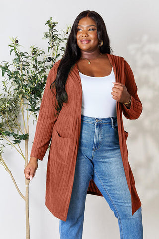 Shop Basic Bae Full Size Hooded Sweater Cardigan Now On Klozey Store - Trendy U.S. Premium Women Apparel & Accessories And Be Up-To-Fashion!