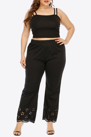 Shop Plus Size Openwork Elastic Waist Pants Now On Klozey Store - U.S. Fashion And Be Up-To-Fashion!