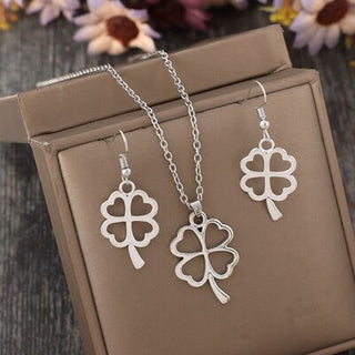 Shop Lucky Clover Alloy Earrings and Necklace Jewelry Set Now On Klozey Store - Trendy U.S. Premium Women Apparel & Accessories And Be Up-To-Fashion!