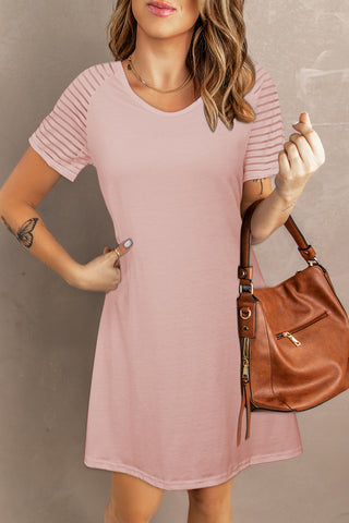 Shop Sheer Striped Raglan Sleeve T-Shirt Dress Now On Klozey Store - U.S. Fashion And Be Up-To-Fashion!