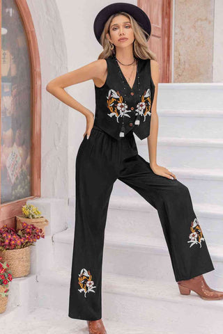 Shop V-Neck Tank Top and Long Pants Set Now On Klozey Store - Trendy U.S. Premium Women Apparel & Accessories And Be Up-To-Fashion!