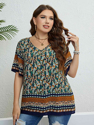 Shop Bohemian Printed V-Neck Blouse Now On Klozey Store - U.S. Fashion And Be Up-To-Fashion!