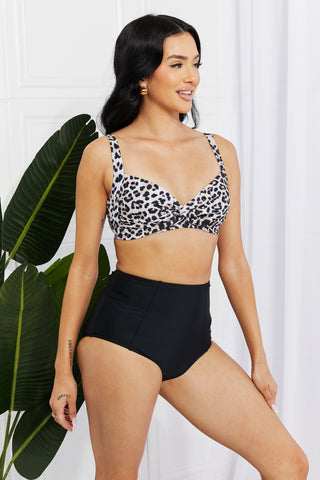 Shop Marina West Swim Take A Dip Twist High-Rise Bikini in Leopard Now On Klozey Store - Trendy U.S. Premium Women Apparel & Accessories And Be Up-To-Fashion!