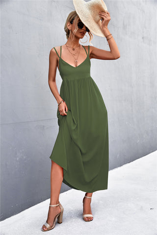 Shop Double Strap Tie Back Dress Now On Klozey Store - U.S. Fashion And Be Up-To-Fashion!