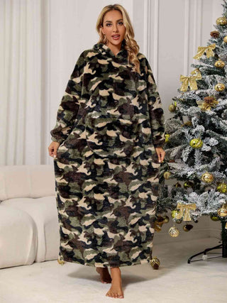 Shop Camouflage Hooded Teddy Night Dress Now On Klozey Store - Trendy U.S. Premium Women Apparel & Accessories And Be Up-To-Fashion!