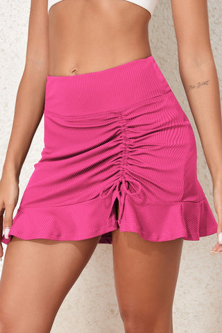 Shop Ruched Elastic Waist Swim Skirt Now On Klozey Store - Trendy U.S. Premium Women Apparel & Accessories And Be Up-To-Fashion!