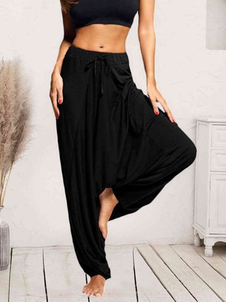 Shop Tied Mid Waist Long Harem Pants Now On Klozey Store - Trendy U.S. Premium Women Apparel & Accessories And Be Up-To-Fashion!