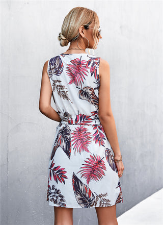 Shop Printed Zip Detail Belted Sleeveless Dress Now On Klozey Store - U.S. Fashion And Be Up-To-Fashion!