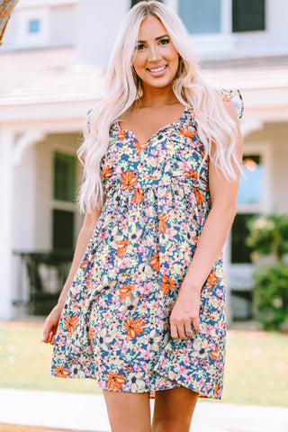 Shop Floral Sweetheart Neck Empire Waist Dress Now On Klozey Store - Trendy U.S. Premium Women Apparel & Accessories And Be Up-To-Fashion!