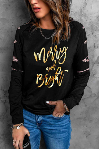 Shop MERRY AND BRIGHT Graphic Long Sleeve Top Now On Klozey Store - Trendy U.S. Premium Women Apparel & Accessories And Be Up-To-Fashion!