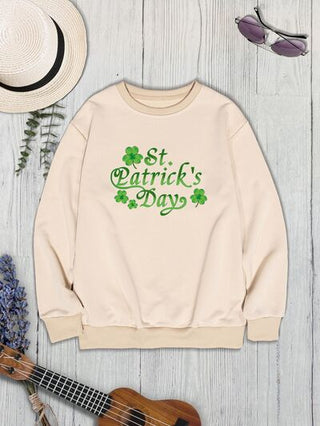 Shop ST. PATRICK'S DAY Round Neck Dropped Shoulder Sweatshirt Now On Klozey Store - Trendy U.S. Premium Women Apparel & Accessories And Be Up-To-Fashion!