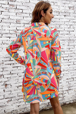 Shop Multicolored Long Sleeve Shirt Dress Now On Klozey Store - Trendy U.S. Premium Women Apparel & Accessories And Be Up-To-Fashion!