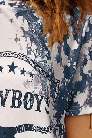 Shop COWBOYS Graphic Tie-Dye Tee Now On Klozey Store - Trendy U.S. Premium Women Apparel & Accessories And Be Up-To-Fashion!