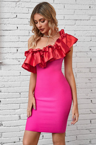 Shop Ruffled One-Shoulder Bodycon Dress Now On Klozey Store - U.S. Fashion And Be Up-To-Fashion!