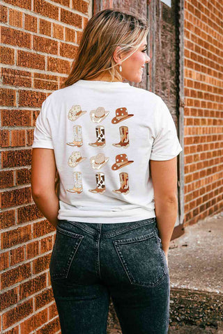 Shop Round Neck Short Sleeve Cowboy Theme T-Shirt Now On Klozey Store - Trendy U.S. Premium Women Apparel & Accessories And Be Up-To-Fashion!