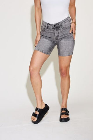 Shop Judy Blue Full Size High Waist Washed Denim Shorts Now On Klozey Store - Trendy U.S. Premium Women Apparel & Accessories And Be Up-To-Fashion!