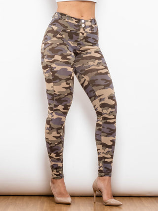 Shop Full Size Camouflage Buttoned Leggings Now On Klozey Store - Trendy U.S. Premium Women Apparel & Accessories And Be Up-To-Fashion!