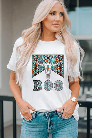 Shop BOO Bull Graphic Short Sleeve T-Shirt Now On Klozey Store - Trendy U.S. Premium Women Apparel & Accessories And Be Up-To-Fashion!