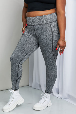 Shop Rae Mode Full Size Heathered Wide Waistband Yoga Leggings Now On Klozey Store - Trendy U.S. Premium Women Apparel & Accessories And Be Up-To-Fashion!