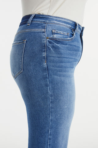 Shop BAYEAS Full Size High Waist Cat's Whisker Wide Leg Jeans Now On Klozey Store - Trendy U.S. Premium Women Apparel & Accessories And Be Up-To-Fashion!