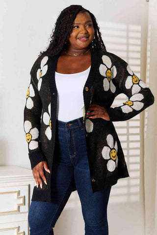 Shop Double Take Floral Button Down Longline Cardigan Now On Klozey Store - Trendy U.S. Premium Women Apparel & Accessories And Be Up-To-Fashion!