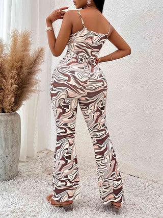 Shop Printed Sleeveless Wide Leg Jumpsuit Now On Klozey Store - Trendy U.S. Premium Women Apparel & Accessories And Be Up-To-Fashion!